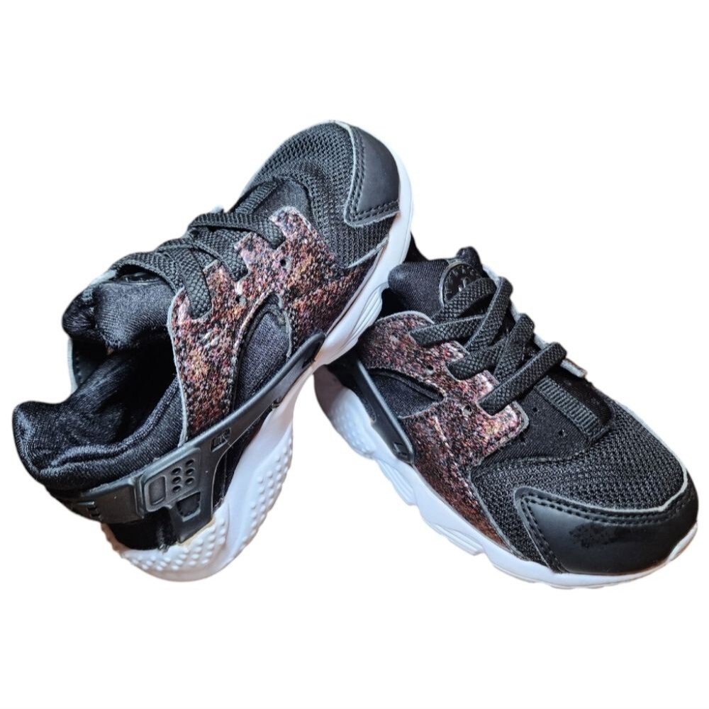 Nike Air Huarache Shoes Run SE RARE Pink Glitter Metallic Baby/ Toddler Size 7C - Picture 10 of 12